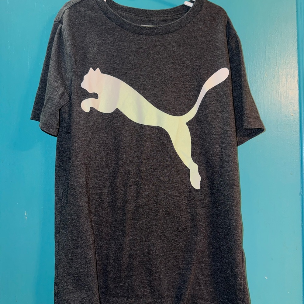 Puma Charcoal Tee with White Cat Logo